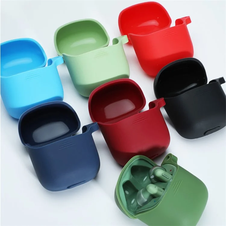 Durable Silicone Bluetooth Earphone Case Protective Cover Shell with Anti-lost Buckle for JBL TUNE220TWS - Grass Green