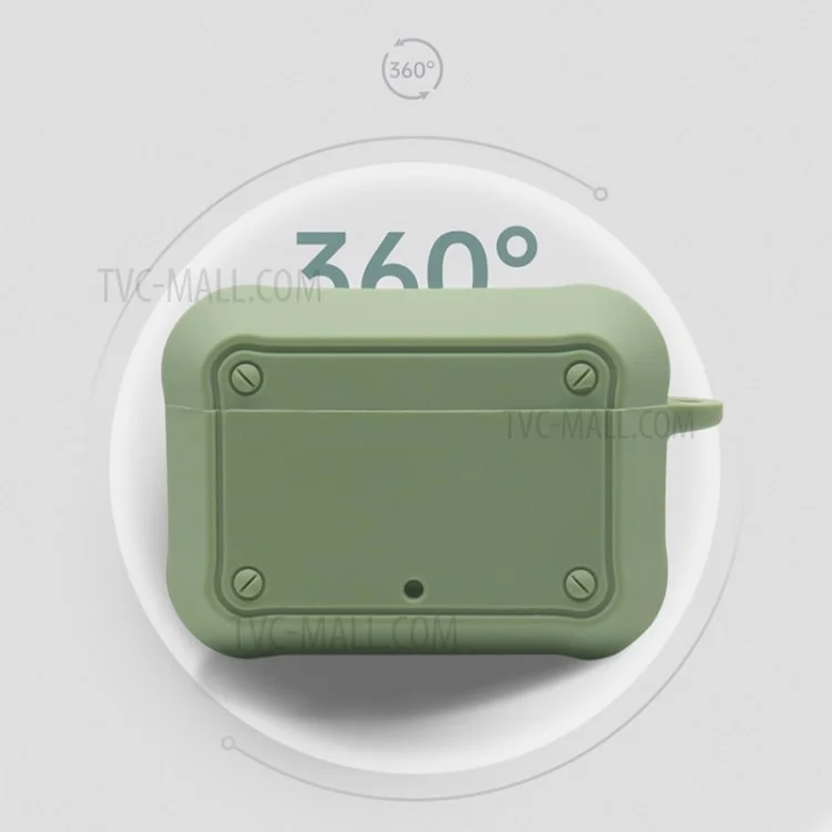 Portable Silicone Wireless Bluetooth-compatible Earphone Carrying Case Storage Bag with Anti-lost Buckle for Beats Studio Buds - Mint Green