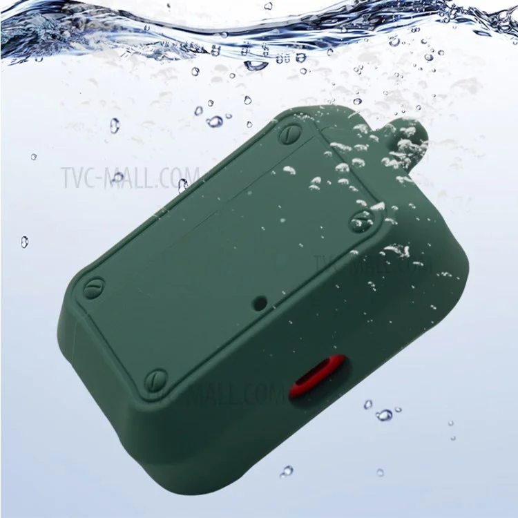 Portable Silicone Wireless Bluetooth-compatible Earphone Carrying Case Storage Bag with Anti-lost Buckle for Beats Studio Buds - Lake Blue