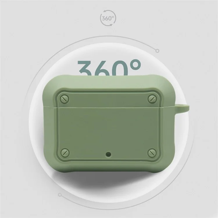 Portable Silicone Wireless Bluetooth-compatible Earphone Carrying Case Storage Bag with Anti-lost Buckle for Beats Studio Buds - Army Green