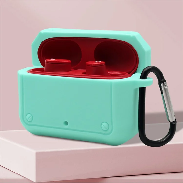 Portable Silicone Wireless Bluetooth-compatible Earphone Carrying Case Storage Bag with Anti-lost Buckle for Beats Studio Buds - Army Green