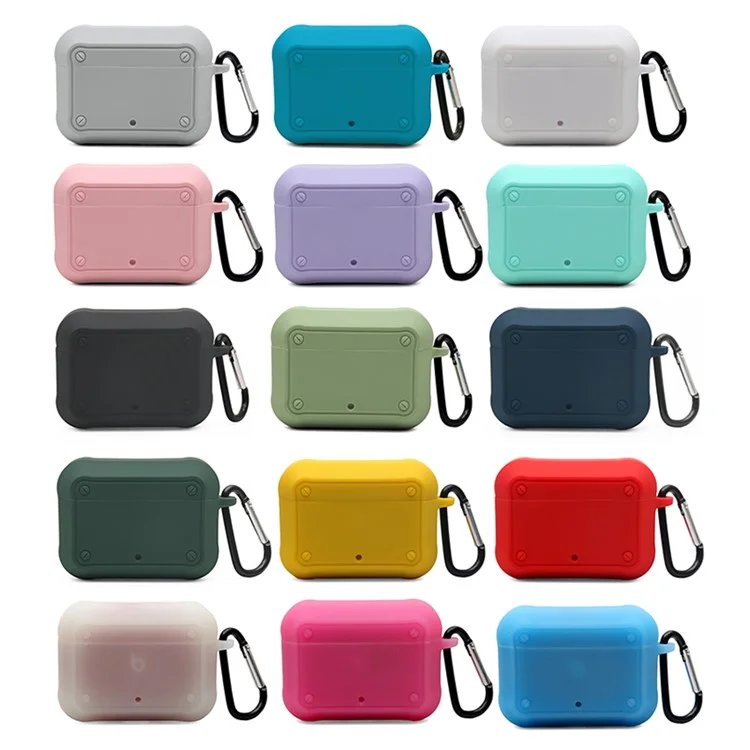Portable Silicone Wireless Bluetooth-compatible Earphone Carrying Case Storage Bag with Anti-lost Buckle for Beats Studio Buds - Army Green