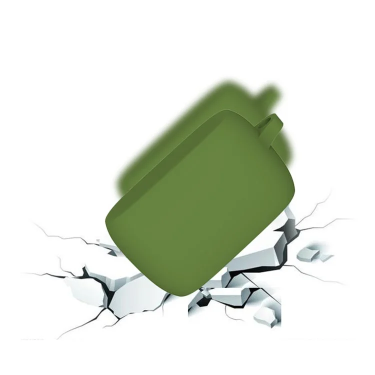 Soft Silicone Protective Case Bluetooth-compatible Earphone Cover with Anti-lost Buckle for Jabra Elite 3 - Grass Green