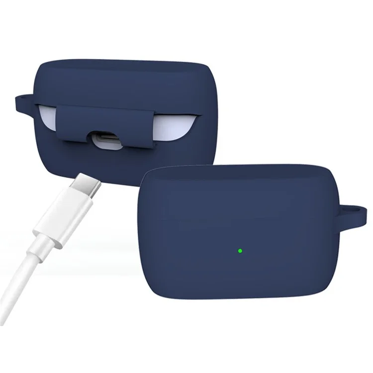 Weiche Silikon-Schutzhülle Bluetooth-Ohrhörer-Cover mit Anti-Verlust-Schnalle für Jabra Elite 3 - Pink