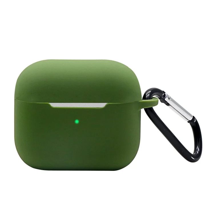 Couvercle De Peau Sans Fil Silicone Soft Soft Soft Soft Avec Crochet Keychain Pour AirPods Apple 3 - Vert
