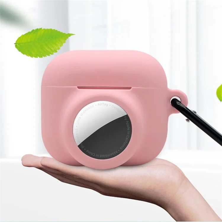 2 in 1 Weiche Silikonhülle Anti-Kratzer Schützende Abdeckung für AirPods 3/AirTag - Schwarz