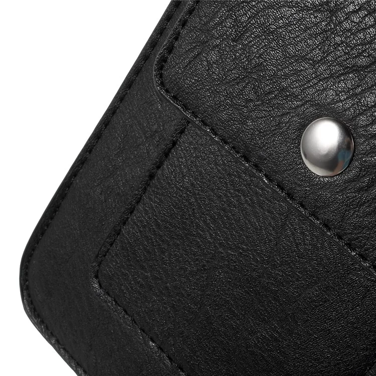 Dual-layer Leather Pouch Case with Belt Loop for iPhone 7 Plus/ 6 Plus / 6s Plus, Size: 17 x 10.5cm - Black