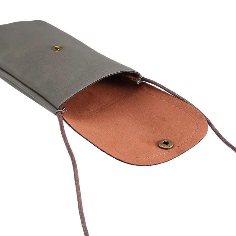 PU Leather Mobile Phone Bag Pouch with Strap for iPhone 8 Plus / X / 8 / 6s Plus / Huawei Ascend P8, Size: 16.5 x 9.5cm - Grey