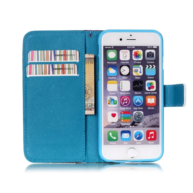 Leather Wallet Stand Phone Shell for iPhone 6 6s 4.7 inch - Dream Catcher