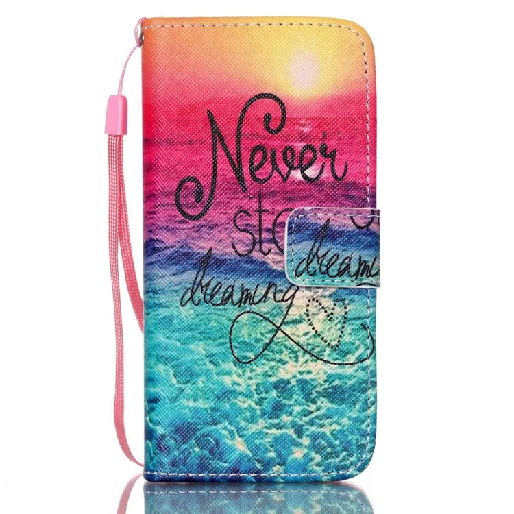 Wallet Leather Stand Phone Cover for iPhone 6s Plus / 6 Plus - Never Stop Dreaming