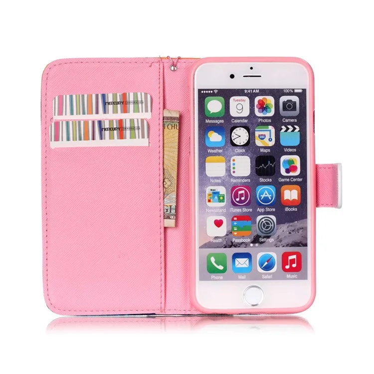 Wallet Leather Stand Phone Cover for iPhone 6s Plus / 6 Plus - Never Stop Dreaming