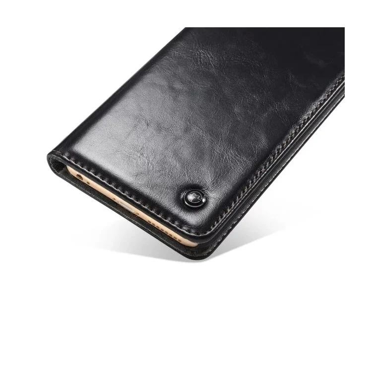 CASEME Oil Wax Wallet Leather Flip Stand Case for iPhone 6s / 6 - Black