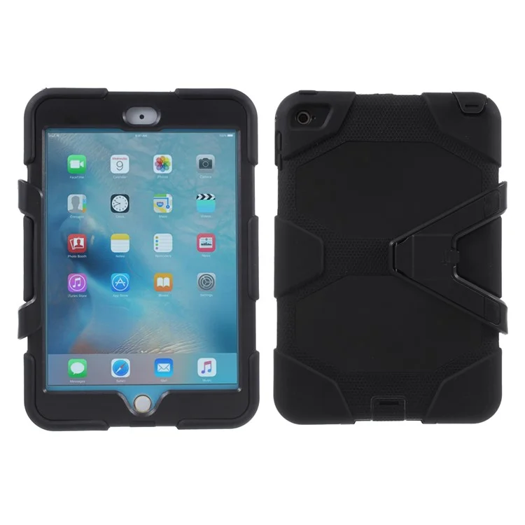 Heavy Duty PC Silicone Case for iPad Mini 4 - Black