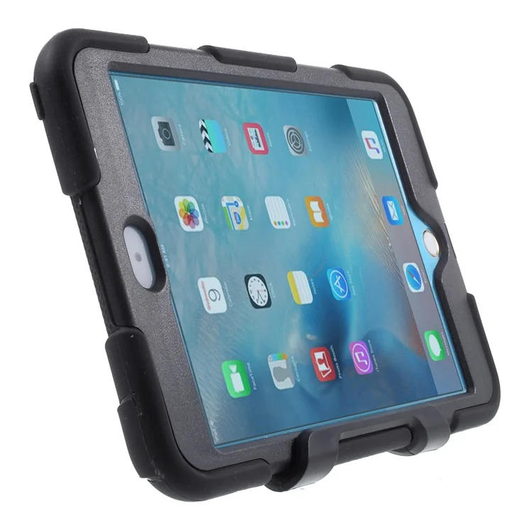 Heavy Duty PC Silicone Case for iPad Mini 4 - Black