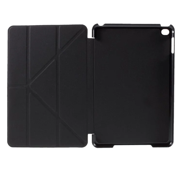 Origami Stand Leather Smart Case Cover for iPad mini 4 - Black