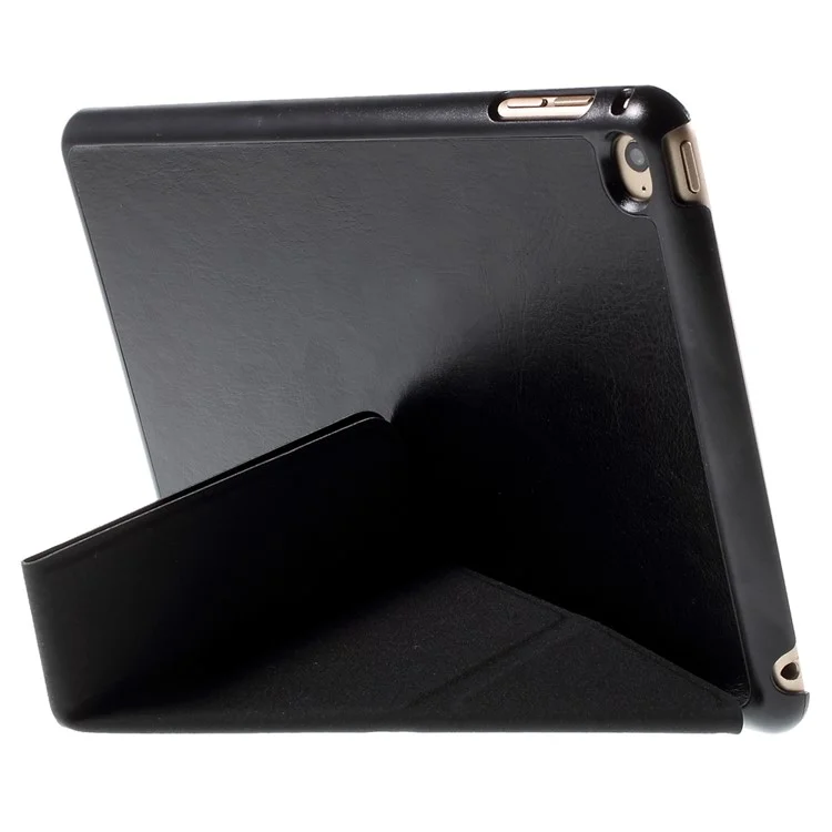 Origami Stand Leather Smart Case Cover for iPad mini 4 - Black