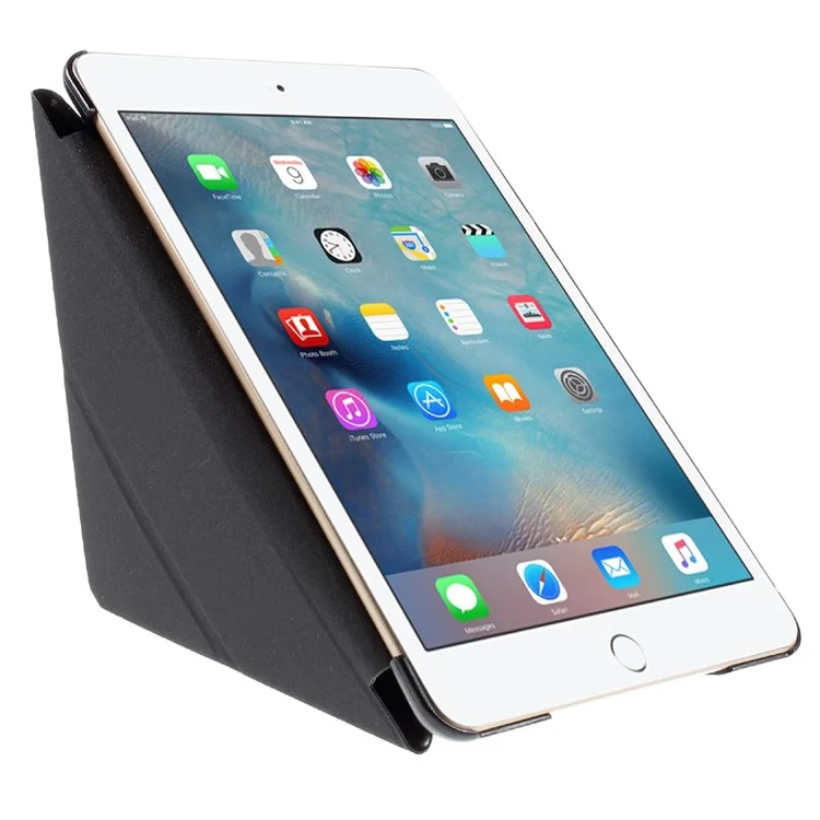 Origami Stand Leather Smart Case Cover for iPad mini 4 - Black