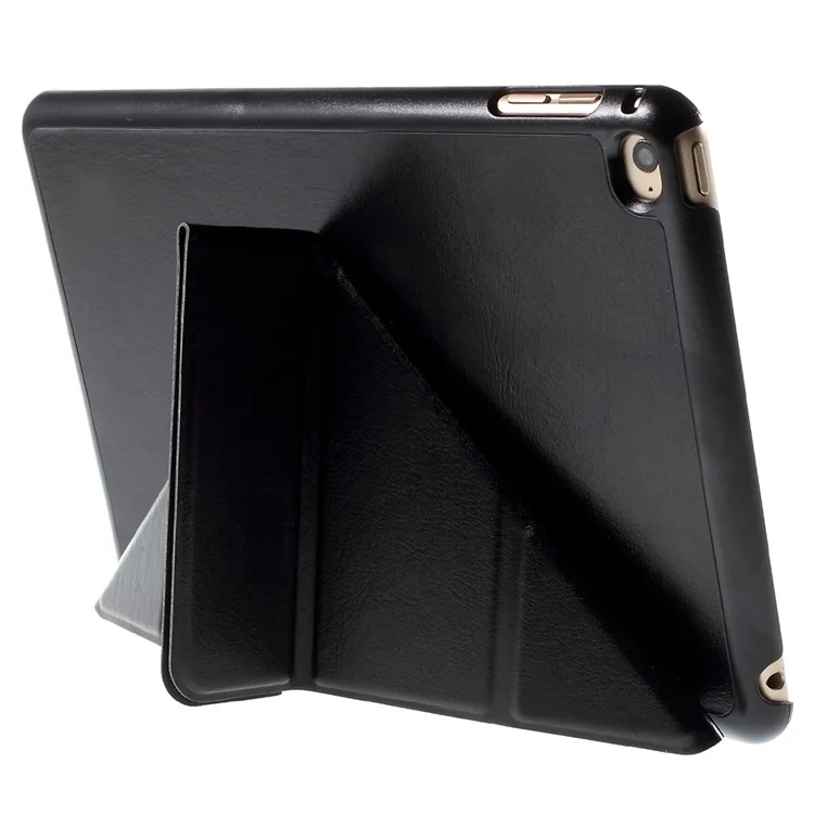 Origami Stand Leather Smart Case Cover for iPad mini 4 - Black