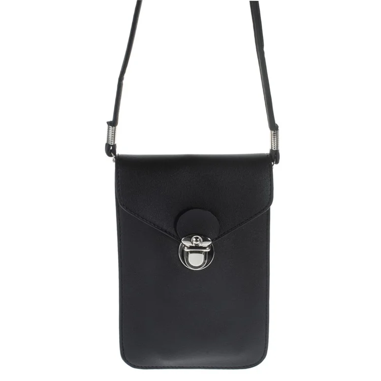 Dual-layer Leather Pouch Shoulder Bag for iPhone 6 Plus / 6s Plus, Size: 178 x 125mm - Black