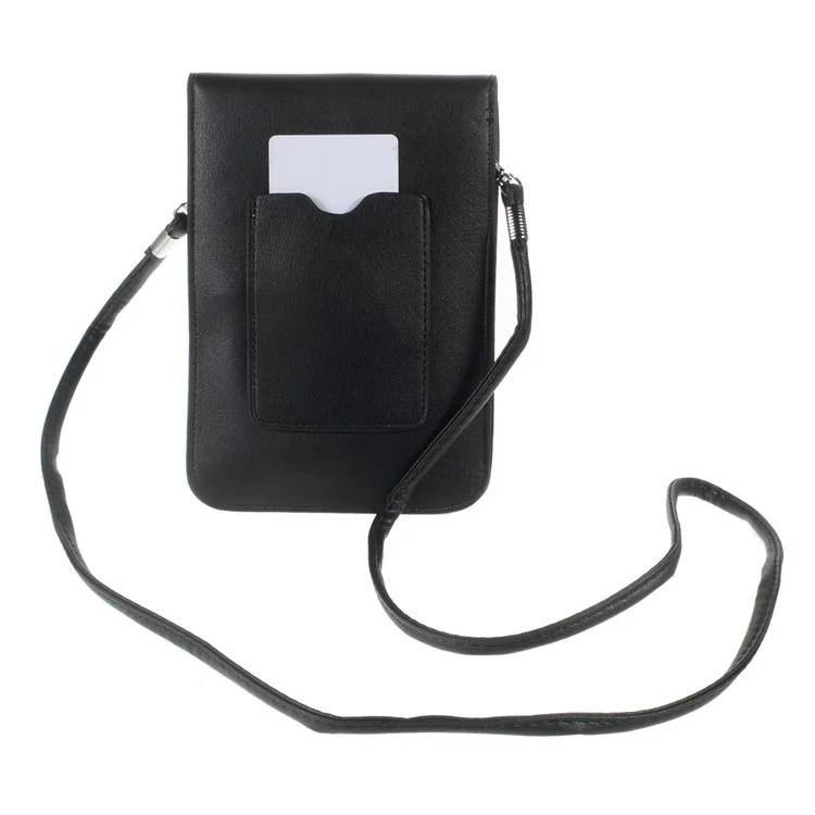 Dual-layer Leather Pouch Shoulder Bag for iPhone 6 Plus / 6s Plus, Size: 178 x 125mm - Black