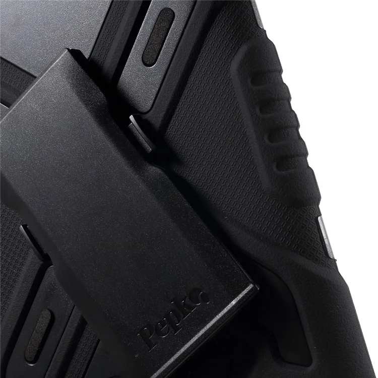 PEPKOO Spider Series for iPad mini 4 Extreme Heavy Duty PC Silicone Hybrid Case - All Black