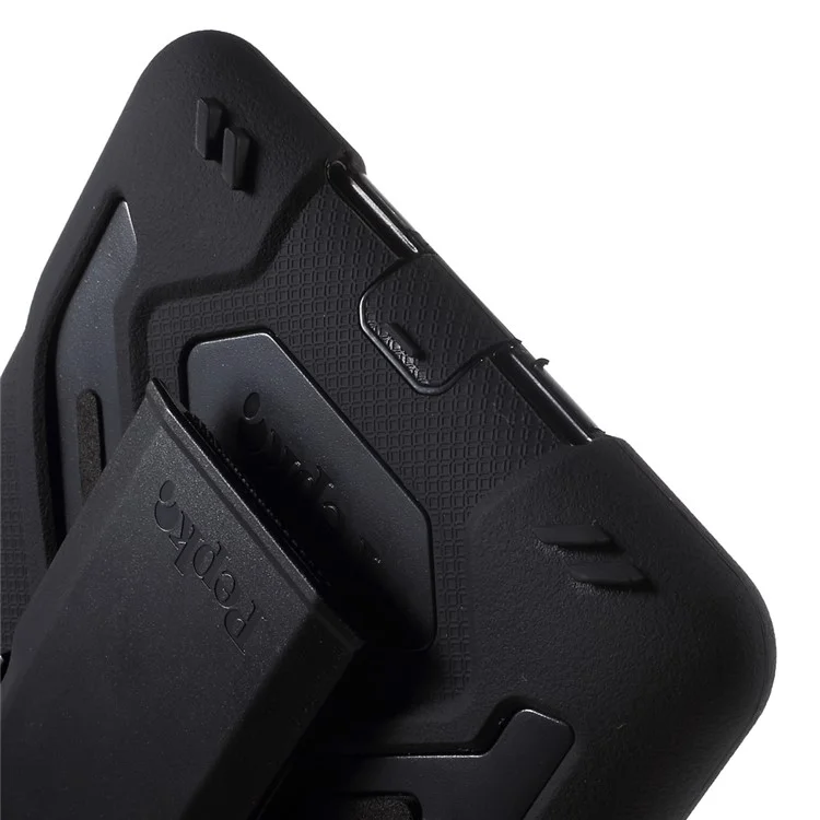 PEPKOO Spider Series for iPad mini 4 Extreme Heavy Duty PC Silicone Hybrid Case - All Black