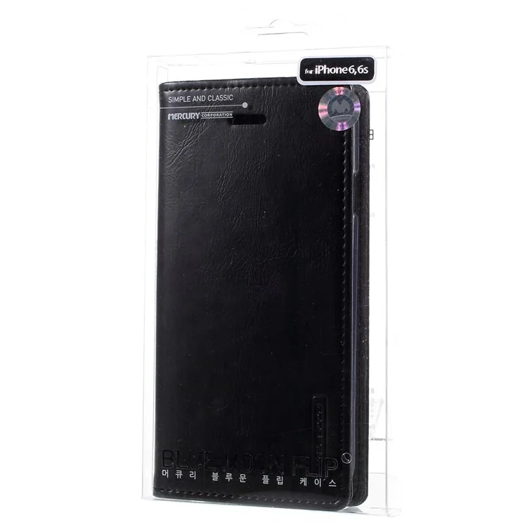 MERCURY GOOSPERY Blue Moon Flip Leather Case for iPhone 6s Plus/6 Plus - Black