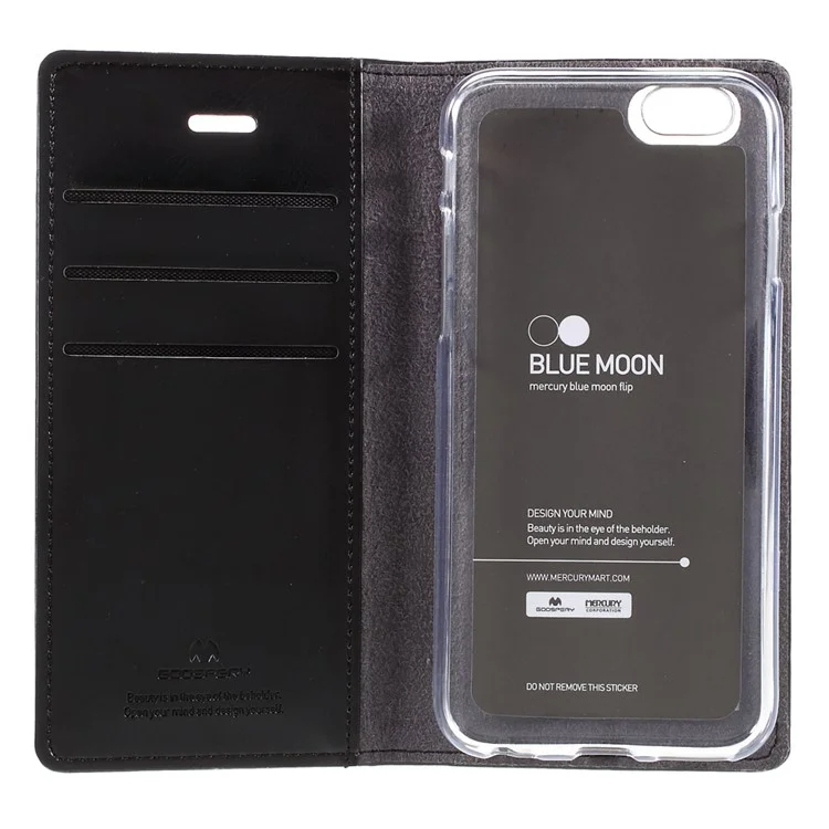 MERCURY GOOSPERY Blue Moon Flip Leather Case for iPhone 6s Plus/6 Plus - Black