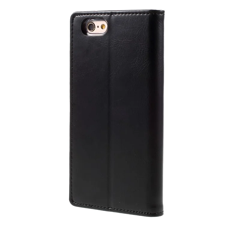 MERCURY GOOSPERY Blue Moon Flip Leather Wallet Case for iPhone 6s 6 - Black