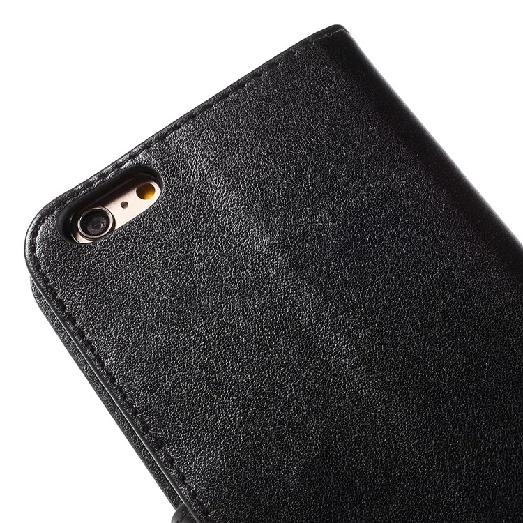 Case de Billetera de Cuero de Mariposa Para Iphone 6s Plus 6 Plus - Negro