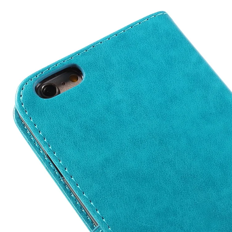 Caixa de Suporte de Couro de Borboleta Para Iphone 6s Mais 6 Plus - Azul