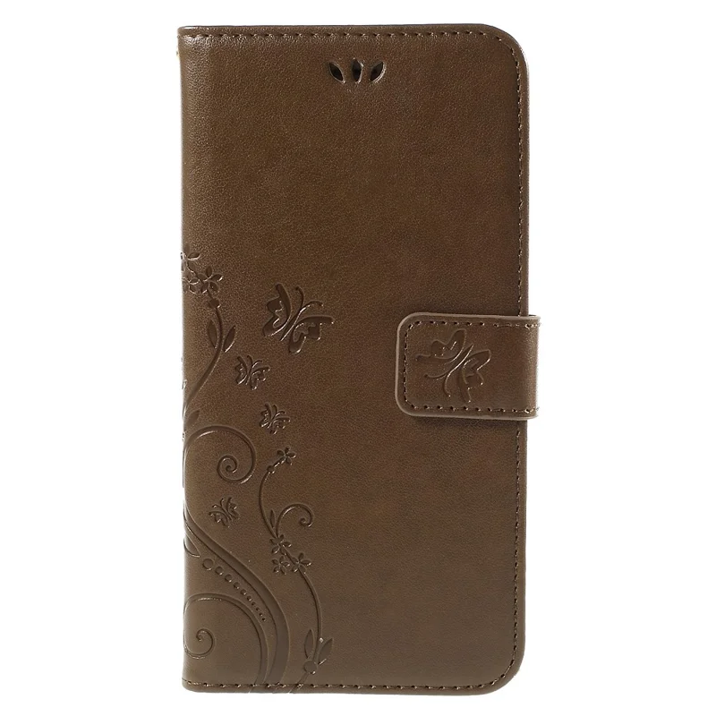 Butterfly Leather Wallet Stand Case for iPhone 6s Plus 6 Plus - Coffee
