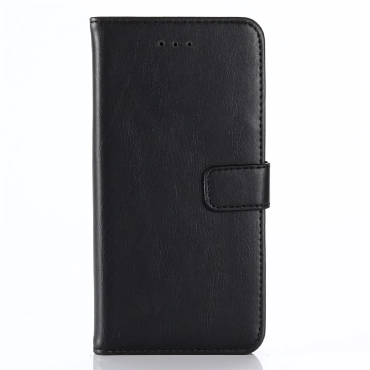 Retro Crazy Horse Wallet Leather Mobile Phone Protective Case for iPhone X 5.8 inch - Black
