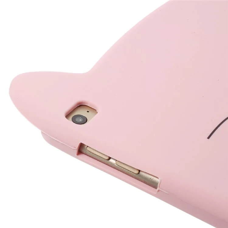3D Moustache Cat Silicone Tablet Case Cover for iPad Air 2/ Air - Pink