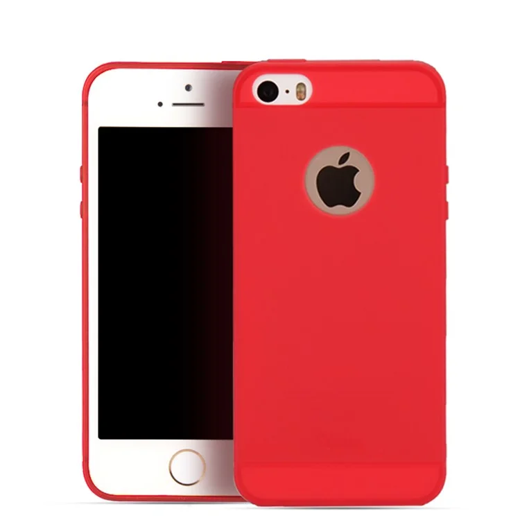 OUCASE Lovely Fruit Series Matte Finish Flexible Silicone Case for iPhone 5 / 5s / SE - Red