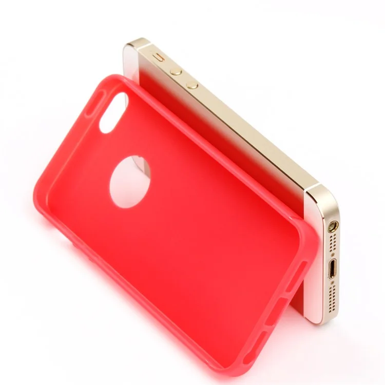 OUCASE Lovely Fruit Series Matte Finish Flexible Silicone Case for iPhone 5 / 5s / SE - Red