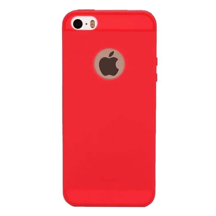 OUCASE Lovely Fruit Series Matte Finish Flexible Silicone Case for iPhone 5 / 5s / SE - Red