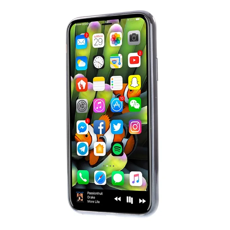 Electroplating Edges Clear TPU Back Cover Shell for iPhone X/10 5.8 inch - Grey