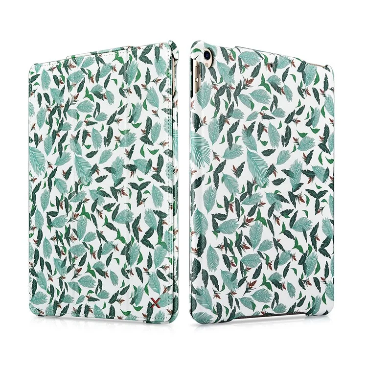 XOOMZ Pattern Printing Smart Leather Tri-fold Stand Case for iPad Pro 10.5 (2017) - Different Leaves