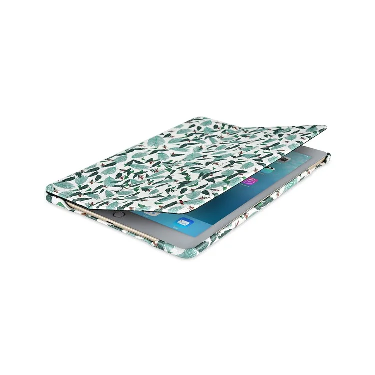 XOOMZ Pattern Printing Smart Leather Tri-fold Stand Case for iPad Pro 10.5 (2017) - Different Leaves