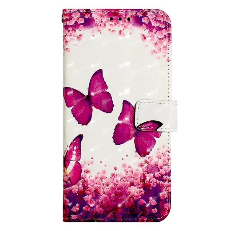 3D Vivid Pattern Wallet Leather Case Stand for iPhone 6s 6 4.7 inch - Red Butterflies and Flower