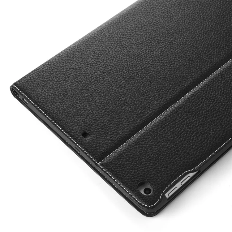GEBEI Litchi Texture PU Leather Smart Card Holder Stand Case for iPad 9.7 inch (2018)/9.7 inch (2017) - Black