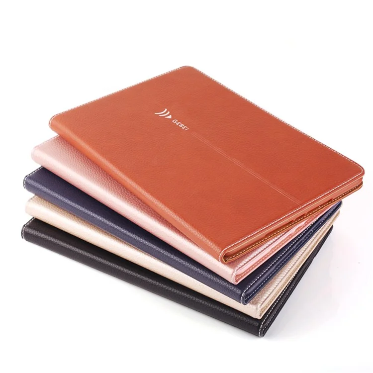 GEBEI Litchi Texture PU Leather Smart Card Holder Stand Case for iPad 9.7 inch (2018)/9.7 inch (2017) - Black