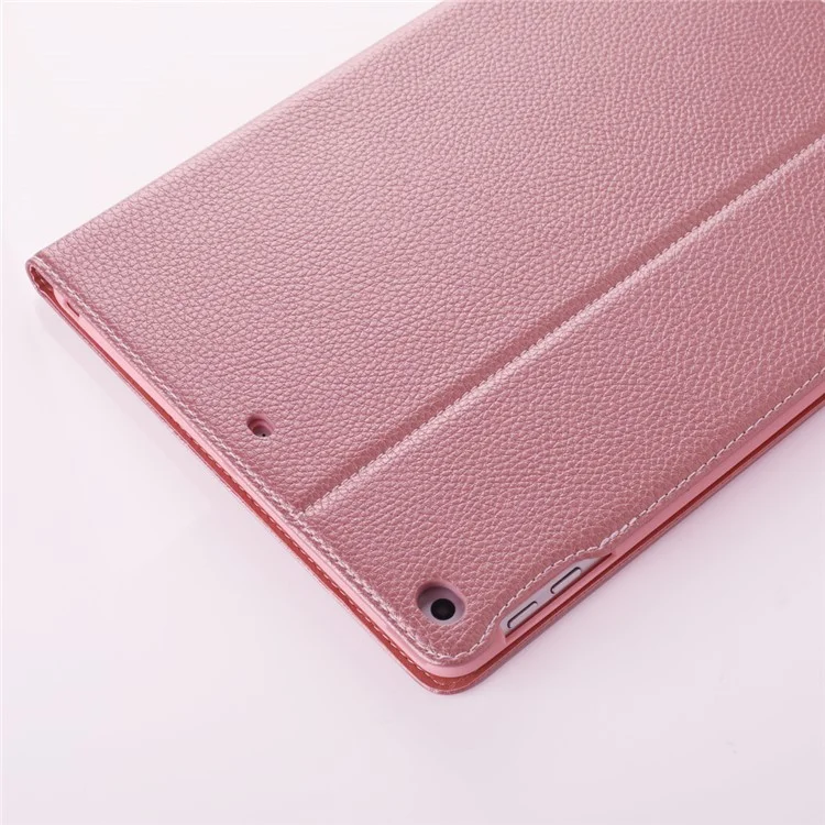 Gebei Litchi Texture Smart Leather Card Slots Cover с Подставкой Для Ipad 9,7 Дюйма (2018) /9,7 Дюйма (2017)- Розовое Золото