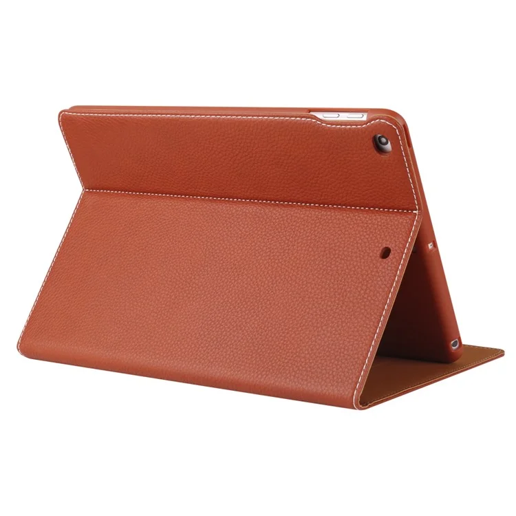 Gebei Litchi Texture Card Harder Smart Leather Protective Couvercle Couvre Pour Ipad 9,7 Pouces (2018) /9.7 Pouces (2017) - Brun