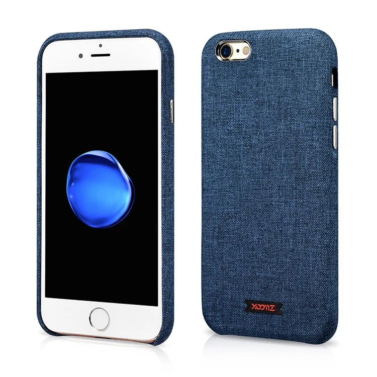 XOOMZ for iPhone 6S Plus /6 Plus 5.5 inch Cloth Texture PU Leather Coated PC Mobile Casing - Blue