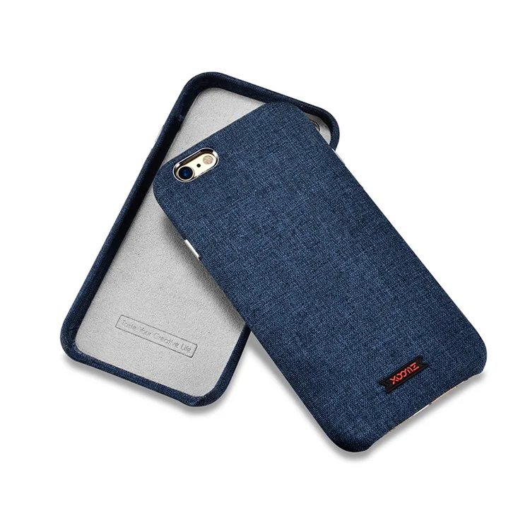 XOOMZ for iPhone 6S Plus /6 Plus 5.5 inch Cloth Texture PU Leather Coated PC Mobile Casing - Blue