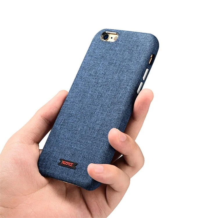 XOOMZ for iPhone 6S Plus /6 Plus 5.5 inch Cloth Texture PU Leather Coated PC Mobile Casing - Blue