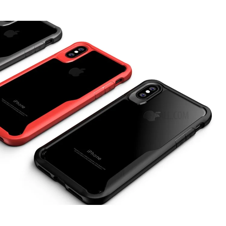 IPAKY Anti-drop PC + TPU Hybrid Phone Case for iPhone X 5.8 inch - Black