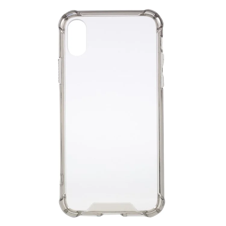 Clear Acrylic Back + Soft TPU Edge Hybrid Phone Case for iPhone X 5.8 inch - Black